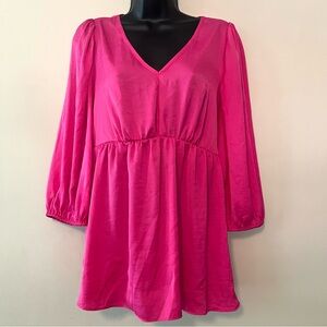 NWT Isabel maternity blouse top pink ruched back lightweight M